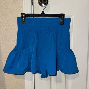 Vibrant Blue Ruffled Shorts
